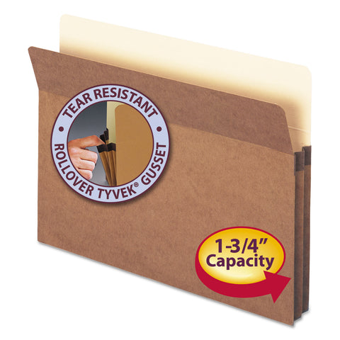 1 3/4" Exp File Pocket, Straight Tab, Letter, Manila/redrope, 50/bx