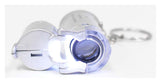 2.5" Tiny Folding 30X Illuminated Microscope With Key Chain Has LED And UV Lights