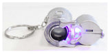 2.5" Tiny Folding 30X Illuminated Microscope With Key Chain Has LED And UV Lights