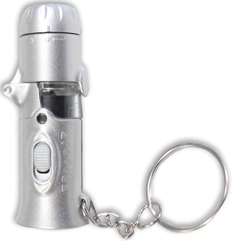 2.5" Tiny Folding 30X Illuminated Microscope With Key Chain Has LED And UV Lights
