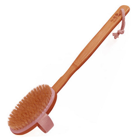 100% Natural Boar Bristle Wooden Bath Body Back Brush Removable (A)