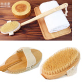 100% Natural Boar Bristle Wooden Bath Body Back Brush Removable (A)