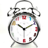 Alarm Clock Fashionable Decorative Clocks Mechanical Bedside Clock Silver