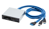 3.5" Drive Bay 3 Port USB 3.0 Hub & 6 slot Card Reader