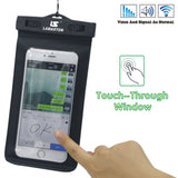 Case of 5 LAMASTON Extra Large Waterproof Phone Case for iPhone 7 Plus, 6 6S, Samsung Galaxy S7 S6. Best Dust Dirt Proof, Snow proof, Waterproof Phone Dry Bag for Cellphone up to 6 inches(Black)