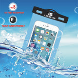 Case of 5 LAMASTON Extra Large Waterproof Phone Case for iPhone 6 Plus, 7 6S, Samsung Galaxy S6 Edge S7. Best Dust Dirt Proof, Snow proof, Waterproof Phone Pouch Bag for Cellphone up to 6 inches(Blue)