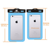 Case of 5 LAMASTON Extra Large Waterproof Phone Case for iPhone 6 Plus, 7 6S, Samsung Galaxy S6 Edge S7. Best Dust Dirt Proof, Snow proof, Waterproof Phone Pouch Bag for Cellphone up to 6 inches(Blue)