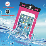 Case of 5 LAMASTON Extra Large Waterproof Phone Case for iPhone 6 Plus, 7 6S, Samsung Galaxy S6 Edge S7. Best Dust Dirt Proof, Snow proof, Waterproof Phone Dry Bag for Cellphone up to 6 inches(Pink)