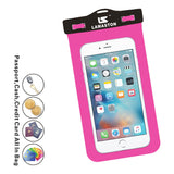 Case of 5 LAMASTON Extra Large Waterproof Phone Case for iPhone 6 Plus, 7 6S, Samsung Galaxy S6 Edge S7. Best Dust Dirt Proof, Snow proof, Waterproof Phone Dry Bag for Cellphone up to 6 inches(Pink)