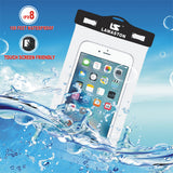 LAMASTON Extra Large Waterproof Phone Case Bag for iPhone 7 Plus, 6 6S, Samsung Galaxy S6 Edge S7. Best Dust Dirt Proof, Snow proof, Waterproof Phone Pouch for Cellphone up to 6 inches(White)