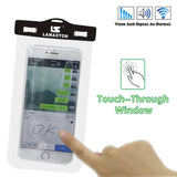 LAMASTON Extra Large Waterproof Phone Case Bag for iPhone 7 Plus, 6 6S, Samsung Galaxy S6 Edge S7. Best Dust Dirt Proof, Snow proof, Waterproof Phone Pouch for Cellphone up to 6 inches(White)