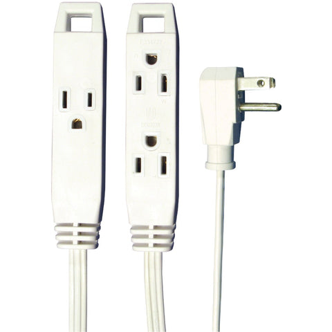 Axis(TM) 45505 3-Outlet Indoor Extension Cord, 8ft (White)