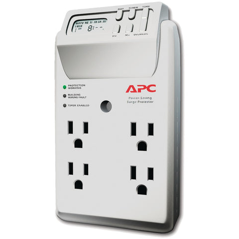APC(R) P4GC 4-Outlet Energy-Saving Surge Protector Wall Tap with LCD Timer