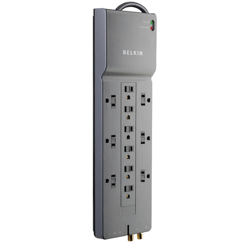 Belkin(R) BE112230-08 Home/Office Surge Protector (12-Outlet; Telephone & Coaxial Protection)