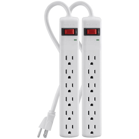 Belkin(R) F5C048-2 6-Outlet Surge Protectors, 2 pk