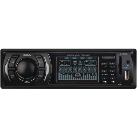 BOSS Audio Systems 612UA Single-DIN In-Dash Mechless AM/FM Receiver