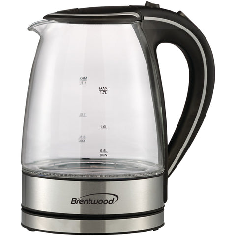 Brentwood Appliances KT-1900BK 1.7-Liter Tempered Glass Electric Kettle