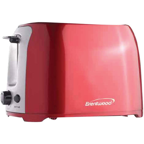 Brentwood Appliances TS-292R 2-Slice Cool Touch Toaster (Red & Stainless Steel)