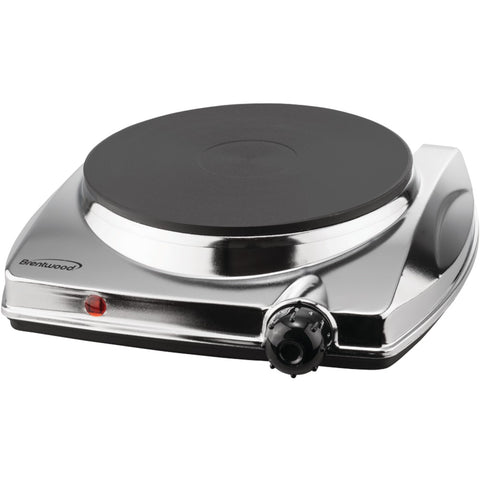 Brentwood Appliances TS-337 Electric Single Hotplate with Chrome Finish