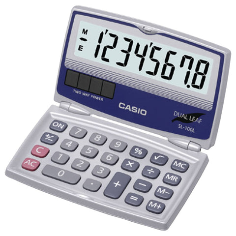 CASIO(R) SL-100L Solar Calculator with Folding Hard Case