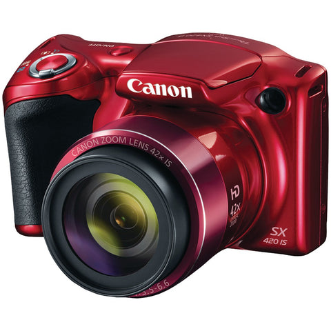 Canon(R) 1069C001 20.0-Megapixel PowerShot(R) SX420 IS Digital Camera (Red)