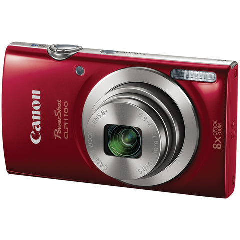 Canon(R) 1096C001 20.0-Megapixel PowerShot(R) ELPH(R) 180 HS Digital Camera (Red)