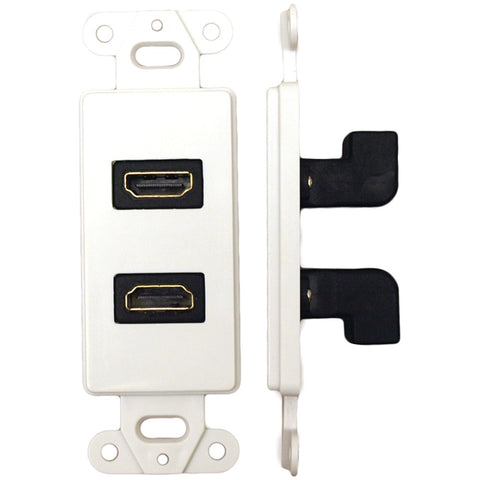 DataComm Electronics 20-4502-WH Decor Wall Plate Insert with 90deg Dual HDMI(R) Connector