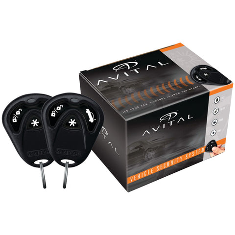 Avital(R) 3100L 3100 1-Way Security System with Siren & Two 4-Button Remotes