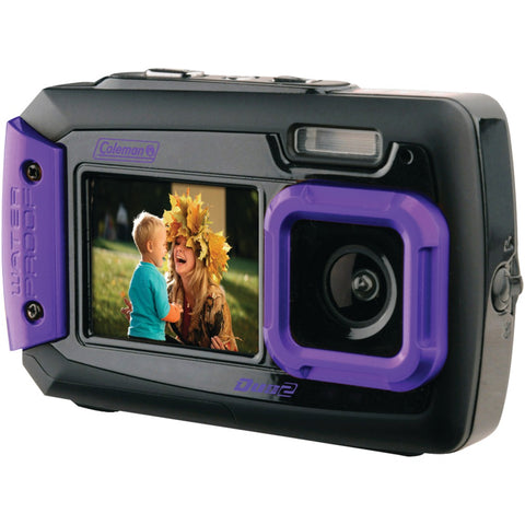 Coleman(R) 2V9WP-P 20.0-Megapixel Duo2 Dual-Screen Waterproof Digital Camera (Purple)