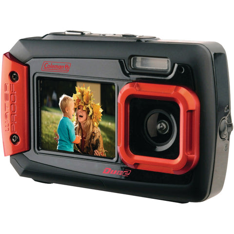 Coleman(R) 2V9WP-R 20.0-Megapixel Duo2 Dual-Screen Waterproof Digital Camera (Red)
