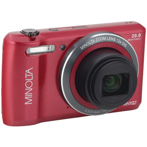 Minolta(R) MN12Z-R 20.0-Megapixel HD Wi-Fi(R) Digital Camera (Red)