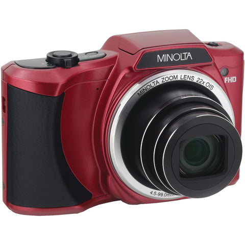 Minolta(R) MN22Z-R 20.0-Megapixel 1080p Full HD Wi-Fi(R) MN22Z Digital Camera with 22x Zoom (Red)