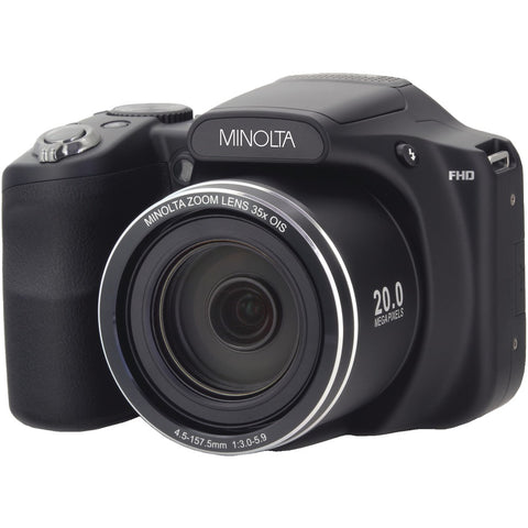Minolta(R) MN35Z-BK 20.0-Megapixel 1080p Full HD Wi-Fi(R) MN35Z Bridge Camera with 35x Zoom (Black)
