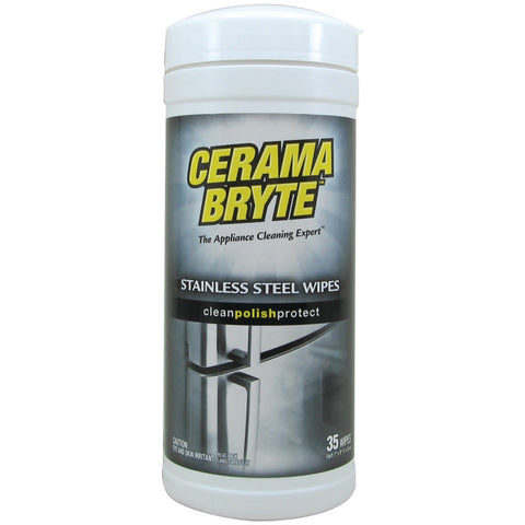Cerama Bryte(R) 48635 Stainless Steel Cleaning Wipes, 35-ct