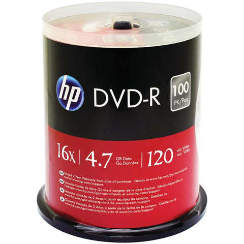 HP(R) DM16100CB 4.7GB DVD-Rs, 100-ct Spindle