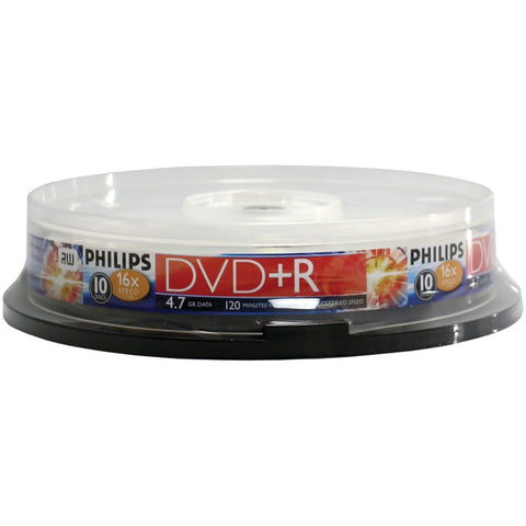 Philips(R) DR4S6B10F/17 4.7GB 16x DVD+Rs (10-ct Cake Box Spindle)