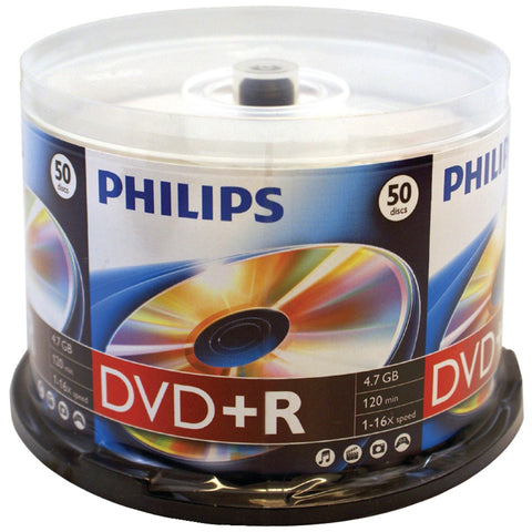 Philips(R) DR4S6B50F/17 4.7GB 16x DVD+Rs (50-ct Cake Box Spindle)
