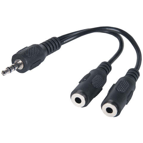 Manhattan(R) 393942 Stereo Y-Adapter with 3.5mm Male to Two 3.5mm Female Connectors