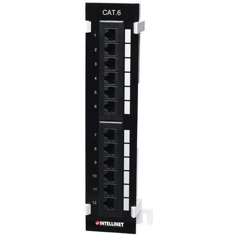 Intellinet Network Solutions(R) 560269 CAT-6 UTP Wall-Mount Patch Panel, 12 Port