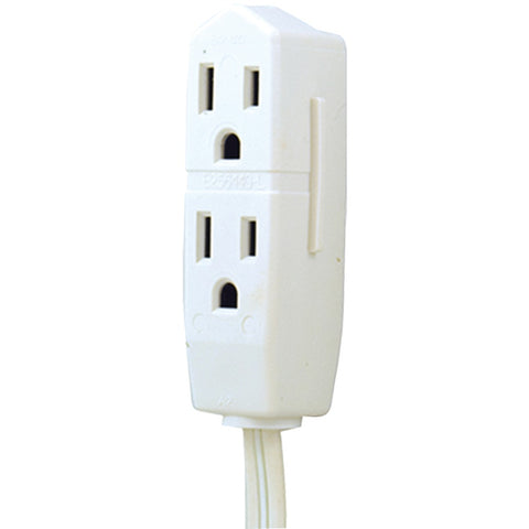 GE(R) JASHEP50669 3-Outlet Grounded Office Cord, 8ft (White)