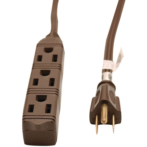 GE(R) JASHEP50670 3-Outlet Grounded Office Cord, 8ft (Brown)