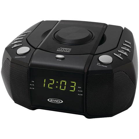 JENSEN(R) JCR-310 Dual Alarm Clock AM/FM Stereo Radio with Top-Loading CD Player