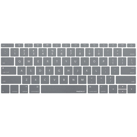 Macally(R) KBGuardMBGY 12" MacBook(R) 2015 Edition Keyboard Protector (Gray)