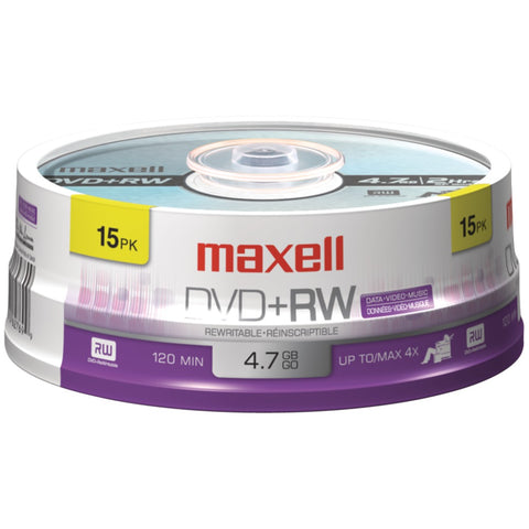 Maxell(R) 634046 4.7GB 120-Minute DVD+RWs (15-ct Spindle)