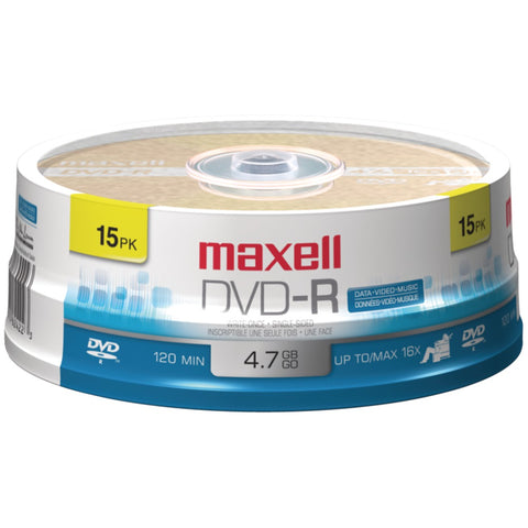 Maxell(R) 638006 4.7GB 120-Minute DVD-Rs (15-ct Spindle)