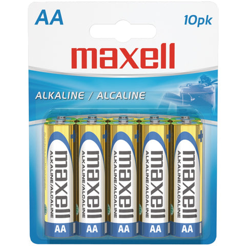 Maxell(R) 723410 - LR610BP Alkaline Batteries (AA; 10 pk; Carded)