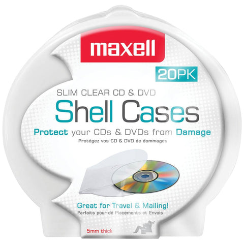 Maxell(R) 190900 - CD356 Slim CD/DVD Jewel Cases, 20 pk (Clear)