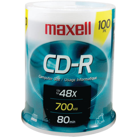Maxell(R) 648200 - CDR80100S 700MB 80-Minute CD-Rs (100-ct Spindle)