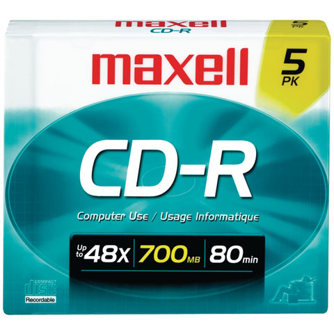 Maxell(R) 648220 700MB 80-Minute CD-Rs (5 pk)