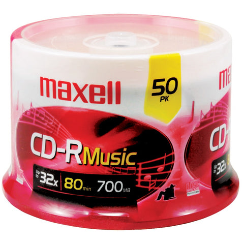 Maxell(R) 625156 - CDR80MU50PK 80-Minute Music CD-Rs (50-ct Spindle)